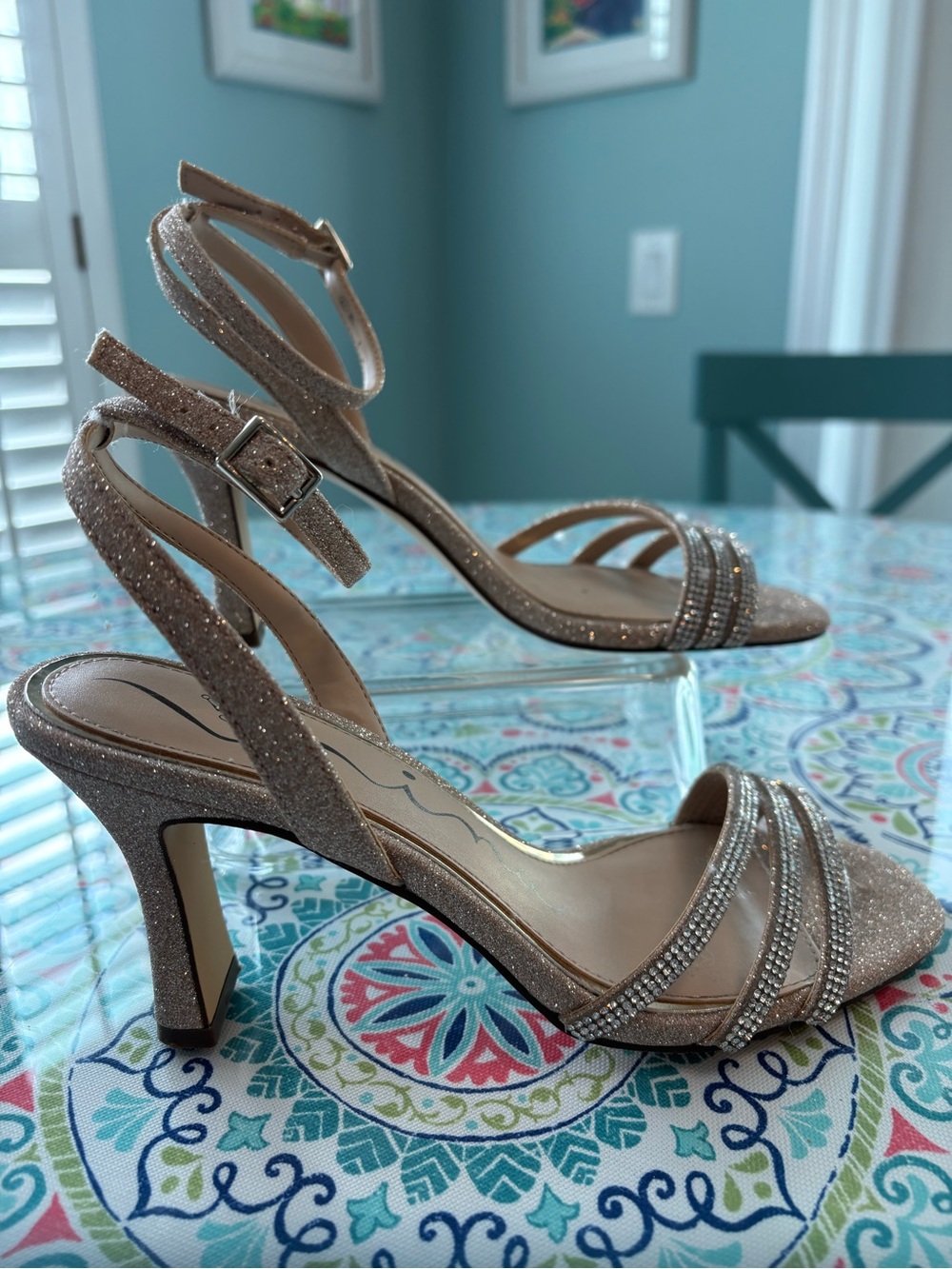 Nina Gold Sparkly Women’s Heels 7